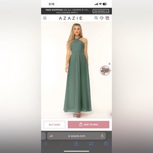 Azazie Dixie Dress Eucalyptus color size 10